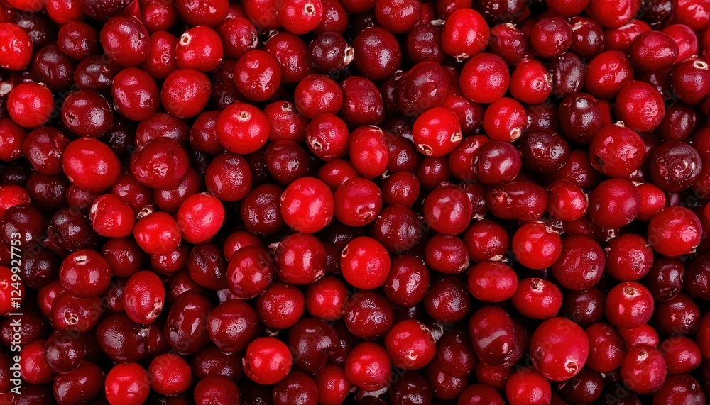 Fresh cranberries collected from the harvest during the autumn season Fresh cranberries collected from the harvest during the autumn season