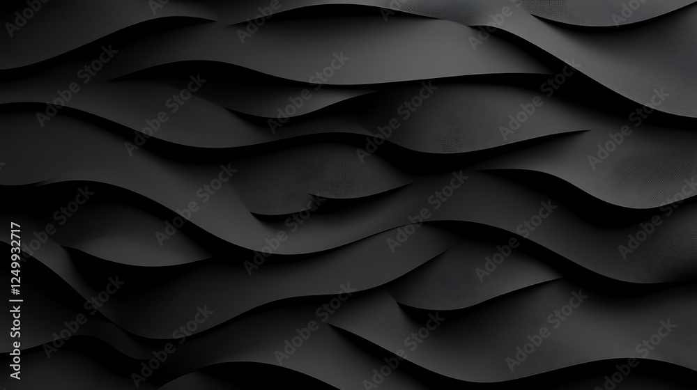 Fototapeta premium Abstract black waves texture background