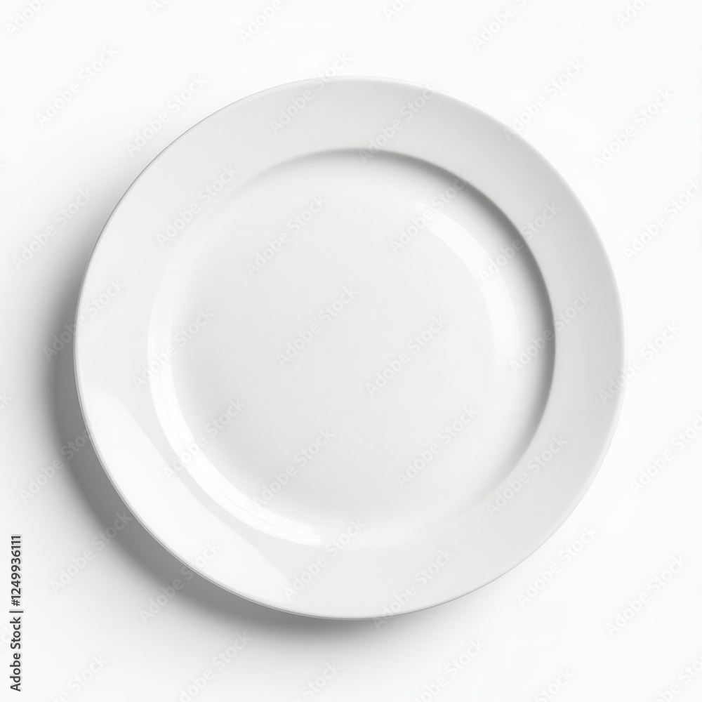 Minimalist Ceramic Plate Composition Isolated on Pure White Background for Professional Food Photography Minimalist Ceramic Plate Composition Isolated on Pure White Background for Professional Food Photography