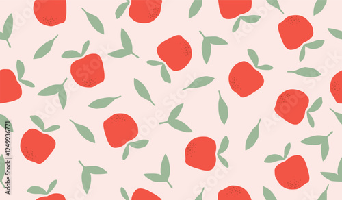Cute apple fruits pattern background vector design