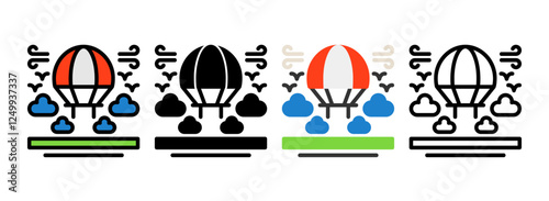 Set of Parachute Icon