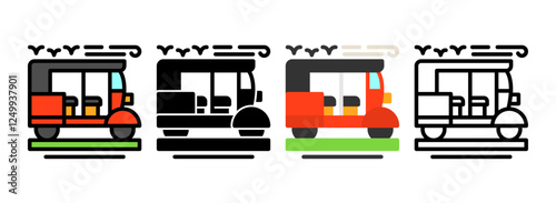 Set of Rickshaw Icon