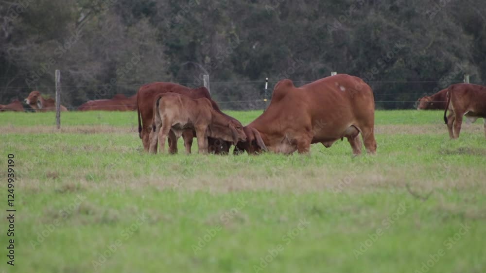 RED BRAHMAN IN LANDSCAPE NATURE FARM RED BRAHMAN IN LANDSCAPE NATURE FARM