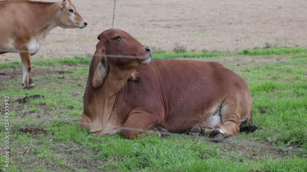 RED BRAHMAN IN LANDSCAPE NATURE FARM RED BRAHMAN IN LANDSCAPE NATURE FARM
