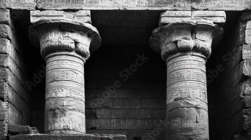 Ancient Egyptian Columns in Ruins photo