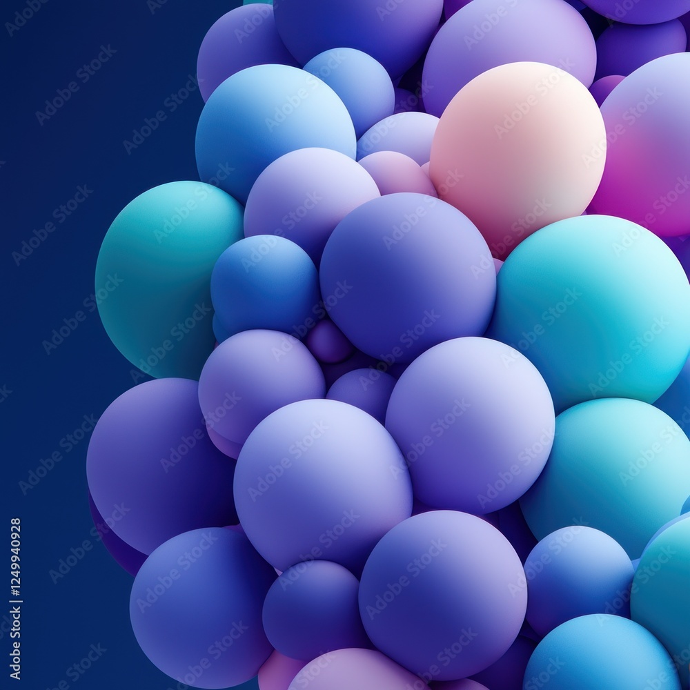 Abstract Cluster of Pastel Colored Spheres Abstract Cluster of Pastel Colored Spheres