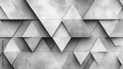 Abstract Geometric Pattern with Triangles in Shades of Gray for Modern Design and Background Use
