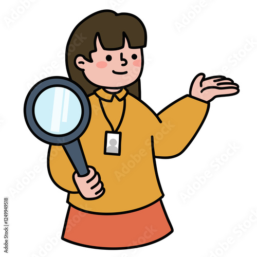 woman with magnifying glass vectors