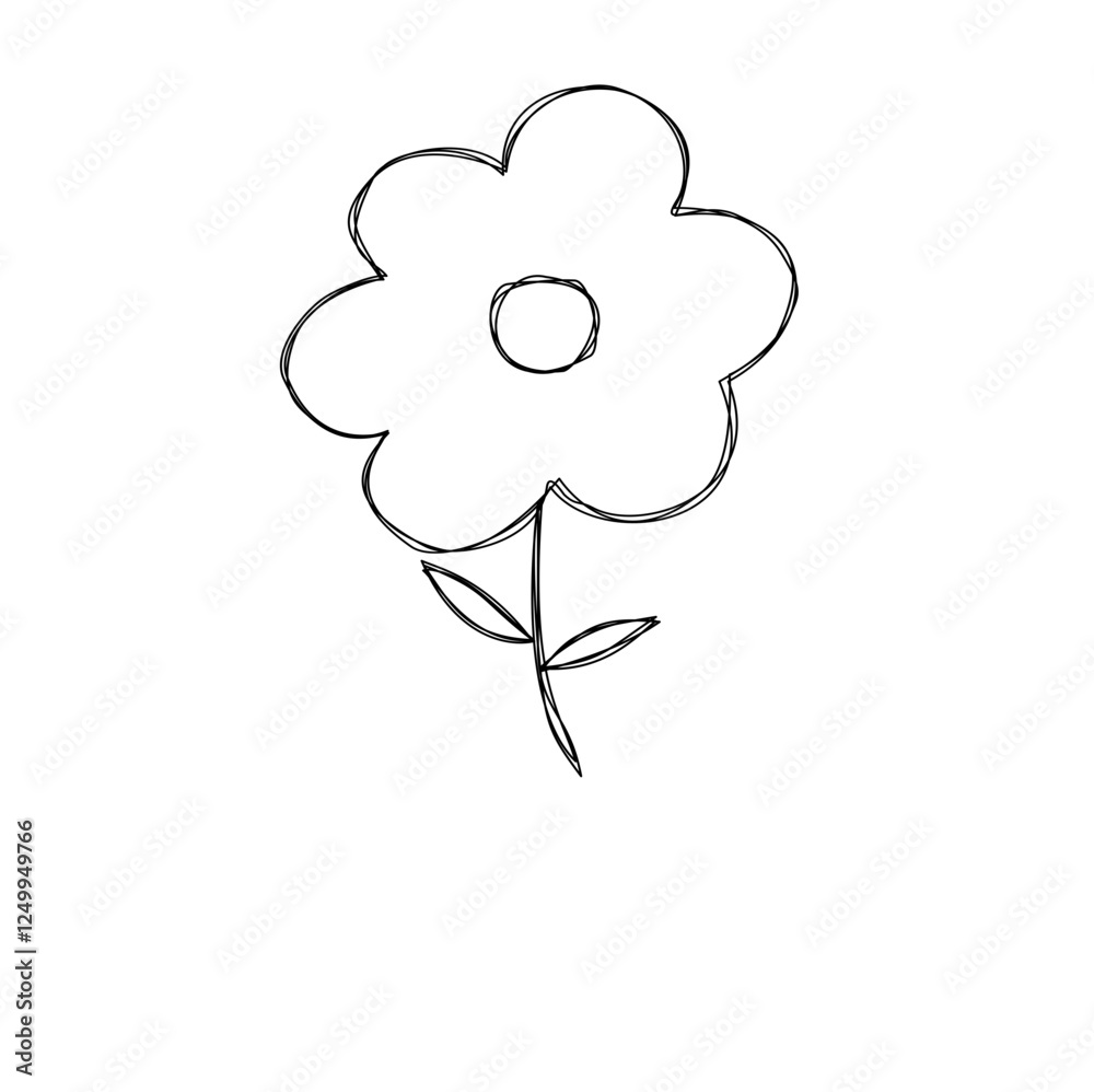 hand drawn vector illustration of a flower hand drawn vector illustration of a flower