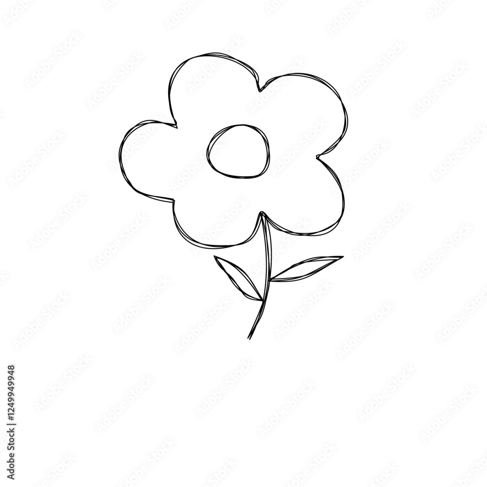 hand drawn vector illustration of a flower hand drawn vector illustration of a flower
