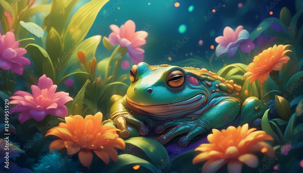Fototapeta premium schlafender Frosch