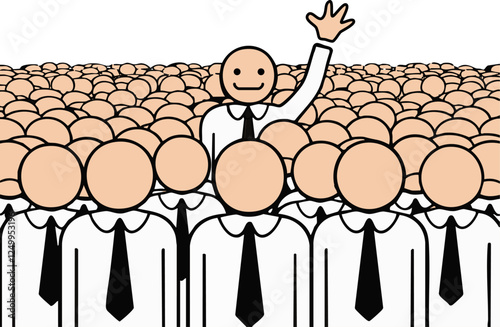 exceptional individual business person hand up