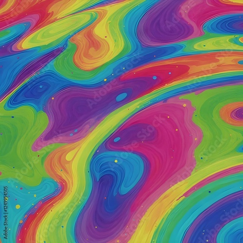 Abstract swirls of pastel hues create a vibrant, flowing composition.