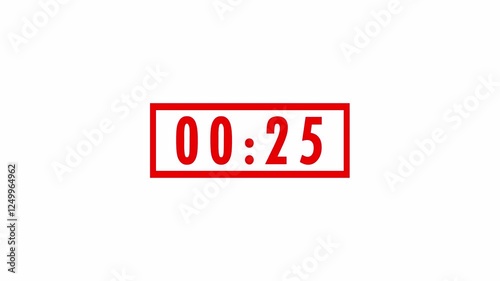 30 second countdown timer animation from 30 seconds to 0 seconds,  30 second countdown timer on a white background.