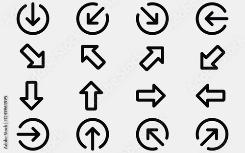 Modern Minimalist Arrow Icon Set