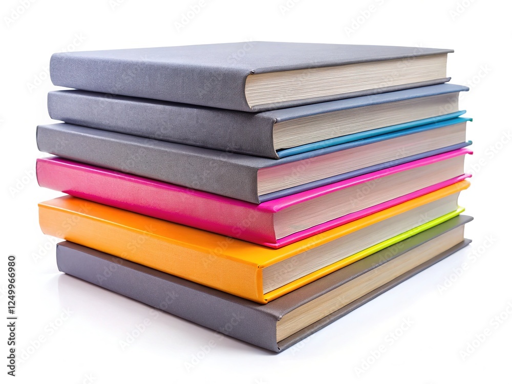 Stack of Grey Hardcover Books with Striking Detail Stack of Grey Hardcover Books with Striking Detail