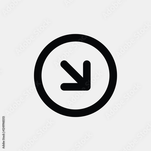 Thin Down Left Arrow Symbol