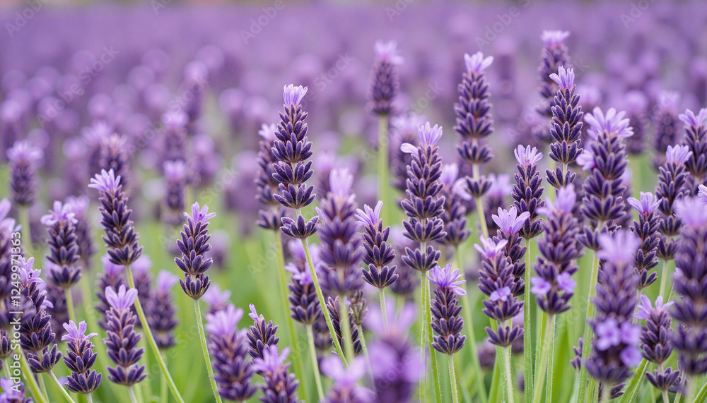 Fototapeta premium Lavender flowers blooming in a vibrant field