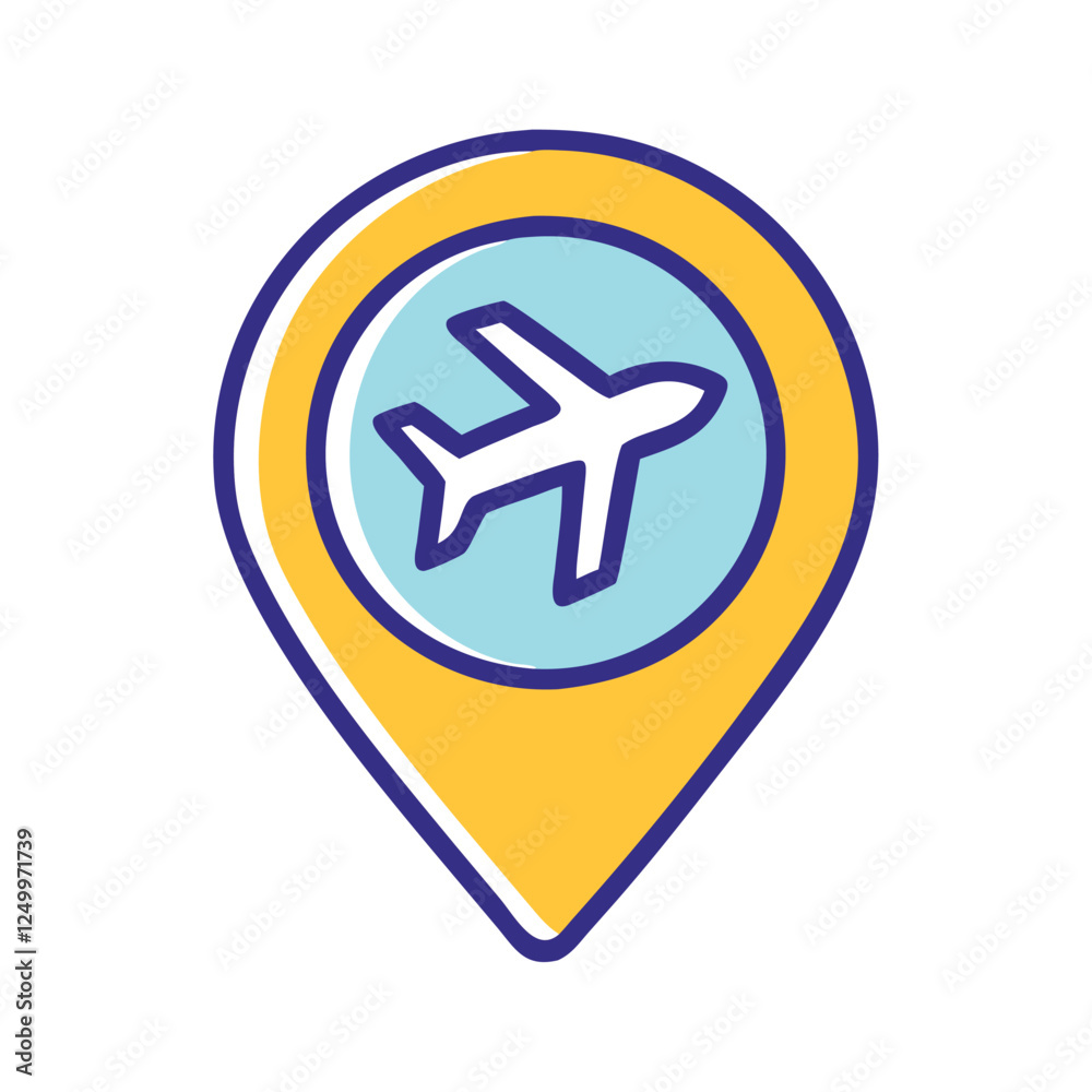 Flight destination map marker illustration Flight destination map marker illustration