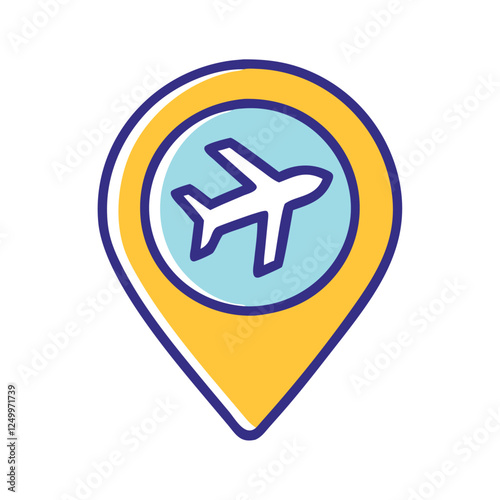 Flight destination map marker illustration