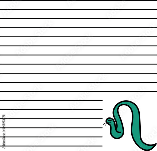 The line sheet includes a snake at the bottom of the image.