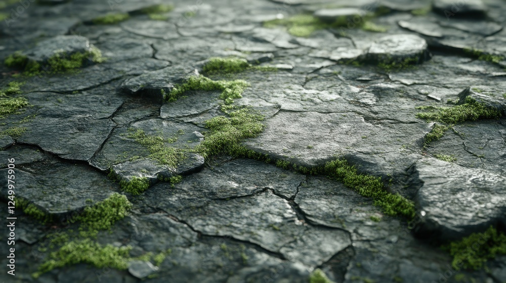 Cracked stone ground texture with moss. Ideal for game backgrounds, textures, and nature-themed projects. Cracked stone ground texture with moss. Ideal for game backgrounds, textures, and nature-themed projects.