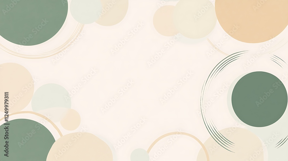 Abstract Green Beige Circles Design Background Abstract Green Beige Circles Design Background
