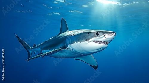 Wallpaper Mural Majestic Great White Shark Underwater Torontodigital.ca