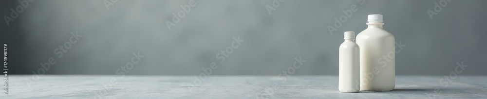 Milk, bottle, fabric, gray backdrop, soft focus, element, soft, studio Milk, bottle, fabric, gray backdrop, soft focus, element, soft, studio