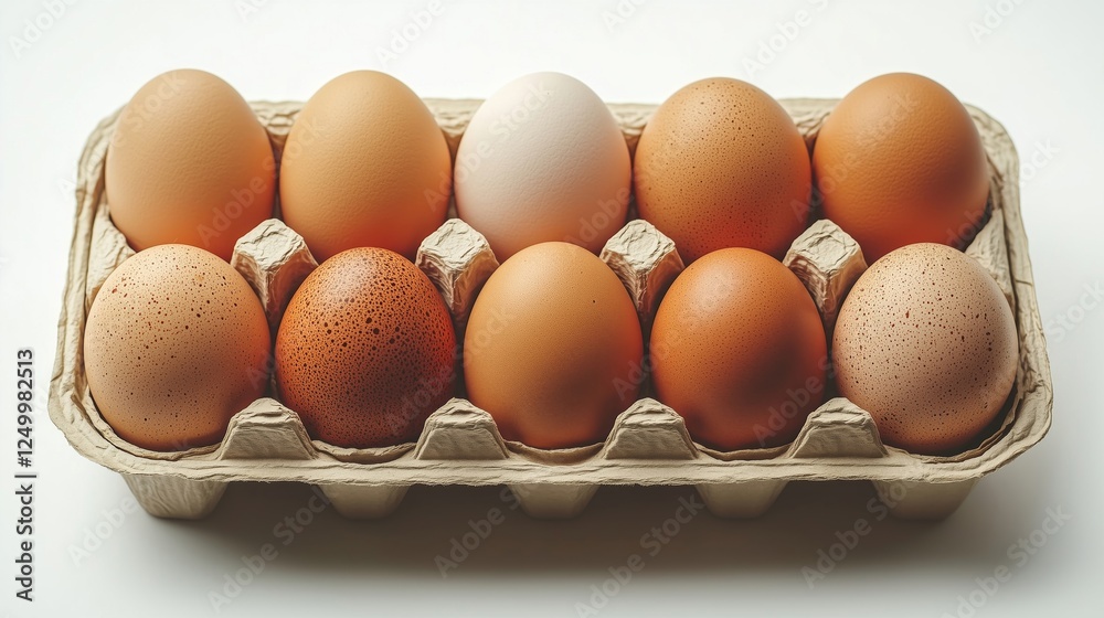 A Variety of Fresh Eggs in a Carton for Healthy Eating Options A Variety of Fresh Eggs in a Carton for Healthy Eating Options