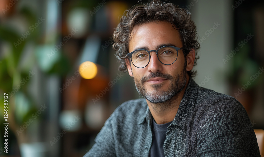 Fototapeta premium Closeup portrait of young man, freelancer or IT