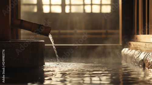 Wallpaper Mural 伝統的な木造温泉旅館の静寂な内風呂 Torontodigital.ca