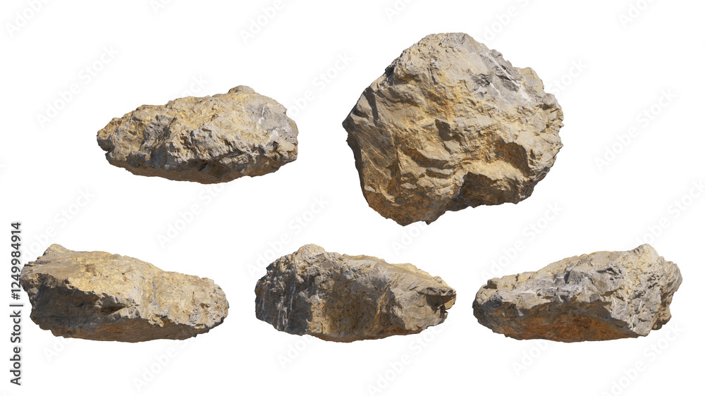 Fototapeta premium rock jagged isolated on transparant background. 3d rendering