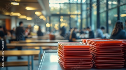 Vibrant Cafe Scene with Students Enjoying a Meal Together