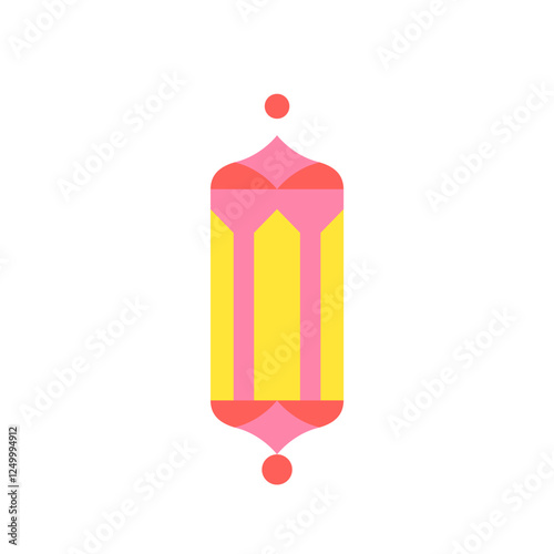 Minimalist flat design of a classic hanging lantern, symbolizing Ramadhan and Islamic traditions.