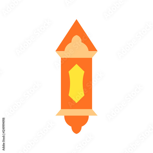Flat design illustration of a mosque-style lantern, perfect for Ramadhan, Islam, and Eid Fitri decorations.