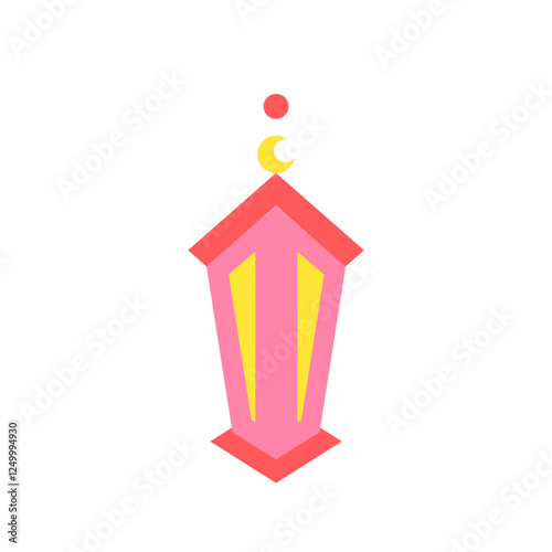 Minimalist flat design of a traditional hanging lantern, representing Eid Fitri and Ramadhan.
