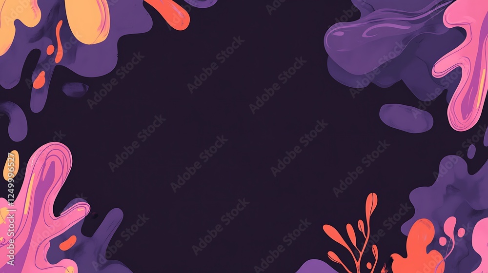 Abstract paint border, dark background Abstract paint border, dark background