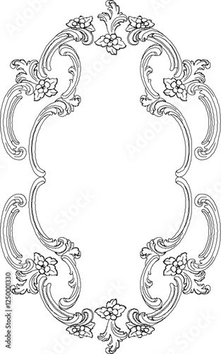 vector illustration silhouette sketch design ornament decoration carving detail for classic interior ethnic vintage traditional 