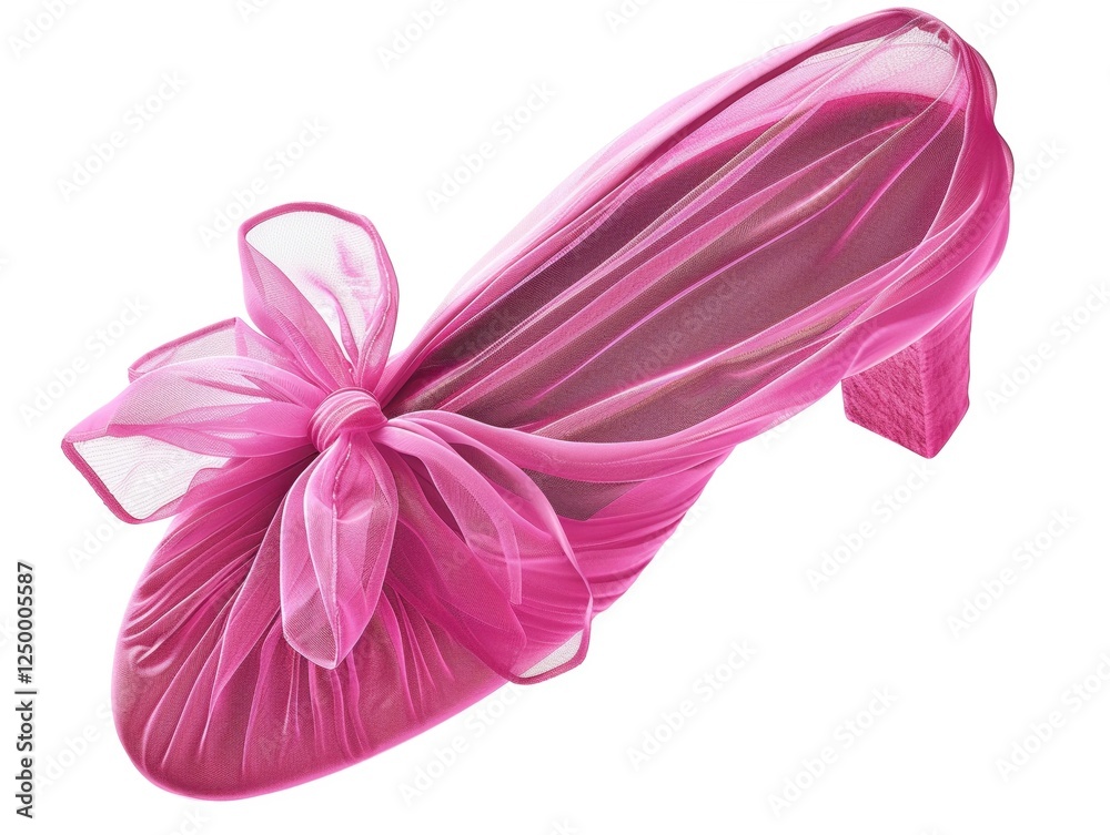 Naklejka premium Vibrant PNG of a pink ballet slipper