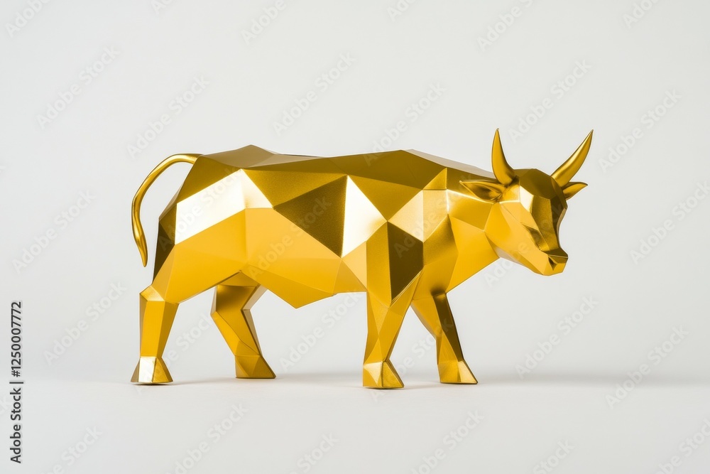 Obraz premium Gold cow with a triangle shaped body