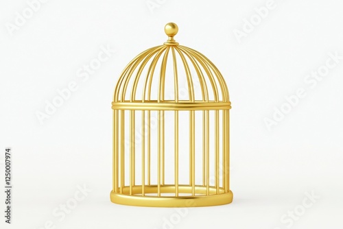 Gold cage with a gold top and bars photo