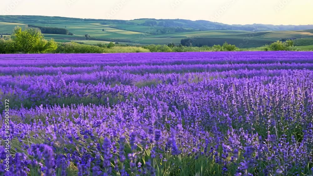 Stunning Lavender Field: A Serene and Picturesque Nature Landscape Footage Stunning Lavender Field: A Serene and Picturesque Nature Landscape Footage
