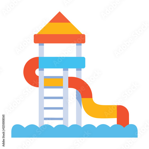 Water slide play structure illustration