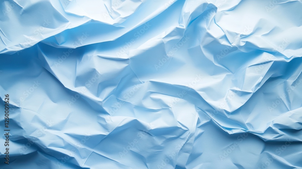 Obraz premium Abstract light blue crumpled paper texture background.