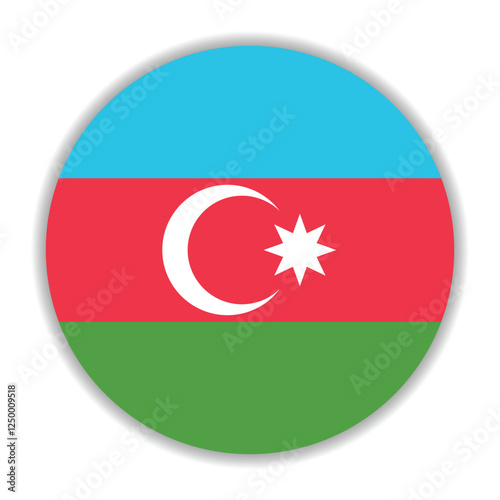 Azerbaijan flag. Azerbaijan circle flag logo icon computer vector illustration design photo