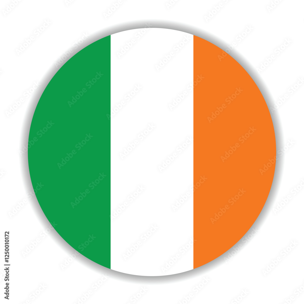 Ireland flag. Ireland circle flag logo icon computer vector illustration design Ireland flag. Ireland circle flag logo icon computer vector illustration design