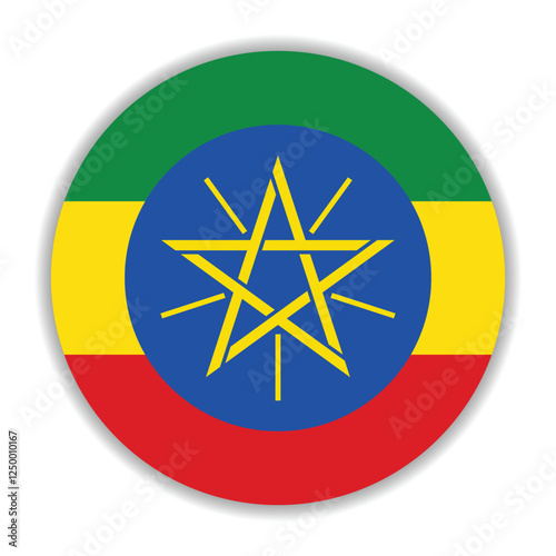 Ethiopia flag. Ethiopia circle flag logo icon computer vector illustration design photo
