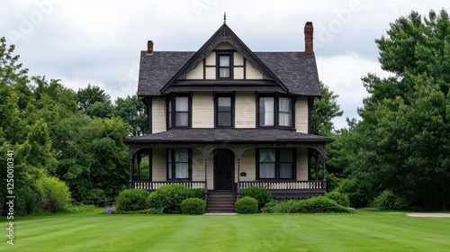 Wallpaper Mural Charming Victorian house with intricate details and lush green lawn Torontodigital.ca