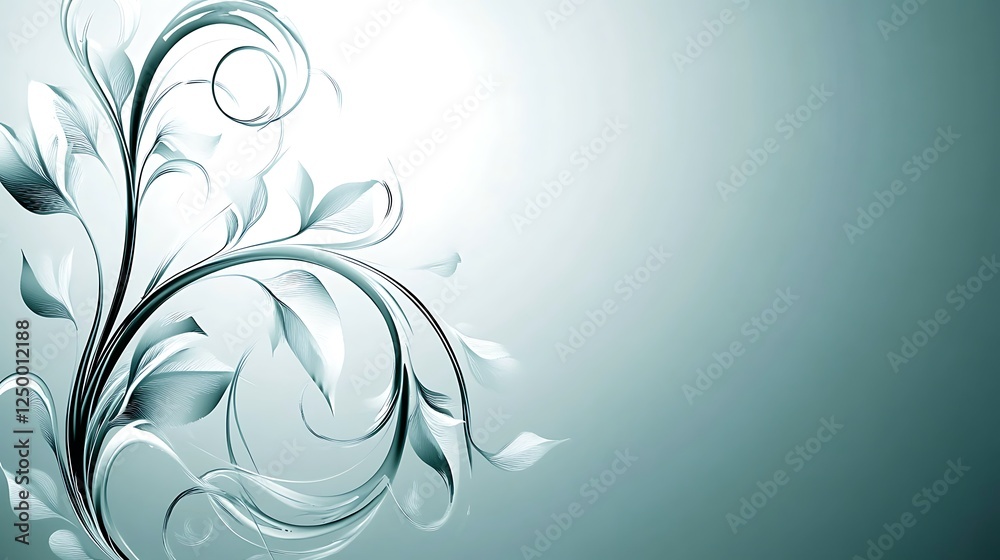 Elegant teal floral design, invitation background Elegant teal floral design, invitation background